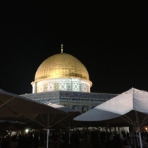 The Dome of the Rock lit up at night